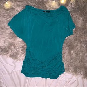 2 Soft Cinched Shirts (ONE BLACK ONE TEAL)